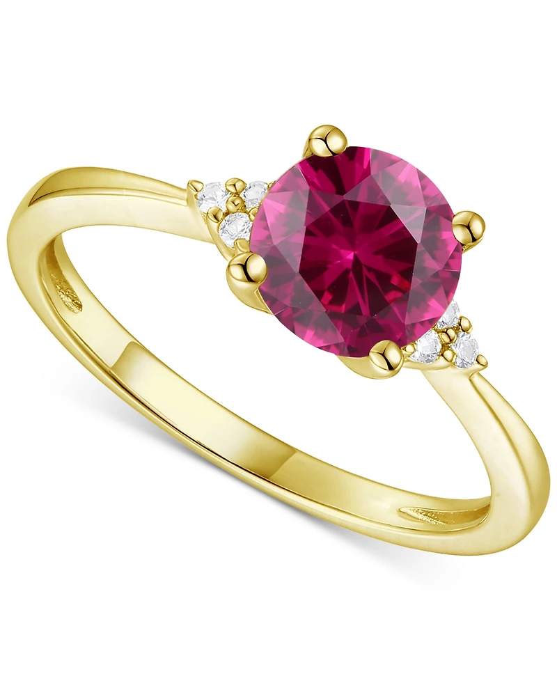 Amethyst (1-1/6 ct. t.w.) & Lab-Grown White Sapphire (1/20 Ring 14k Gold-Plated Sterling Silver (Also Additional Gemstones)