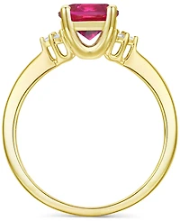 Amethyst (1-1/6 ct. t.w.) & Lab-Grown White Sapphire (1/20 Ring 14k Gold-Plated Sterling Silver (Also Additional Gemstones)