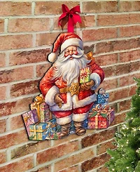 Designocracy The Joy of Giving Christmas Wooden Door Decor Wall Decor G. DeBrekht