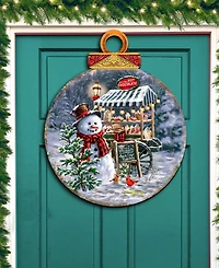 Designocracy Hot Chocolate Stand Christmas Door Decor Wooden Wall Decor D. Gelsinger