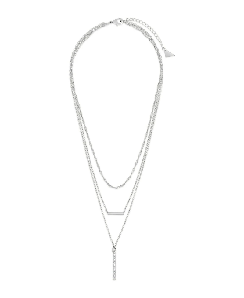 Sterling Forever Cubic Zirconia Lottie Layered Necklace