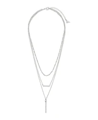 Sterling Forever Cubic Zirconia Lottie Layered Necklace