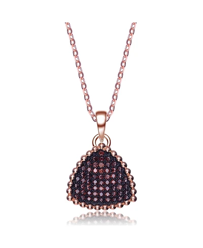 Sterling Silver Cubic Zirconia Triangle Shaped Pendant