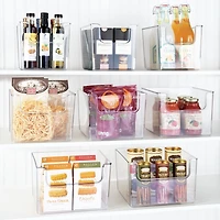 mDesign Kitchen Plastic Storage Organizer Bin with Open Front - Pack - Clear