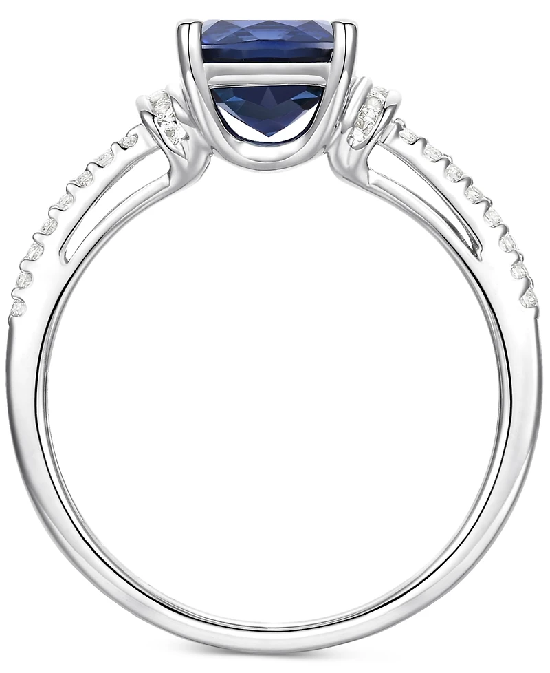 Amethyst (1-1/3 ct. t.w.) & Lab-Grown White Sapphire (1/4 Cushion Ring 14k Gold-Plated Sterling Silver (Also Additional Gemstones)