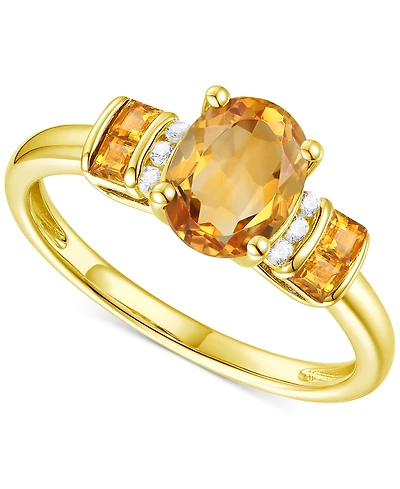 Amethyst (1-1/2 ct. t.w.) & Lab-Grown White Sapphire (1/20 Statement Ring 14k Gold-Plated Sterling Silver (Also Additional Gemstones)