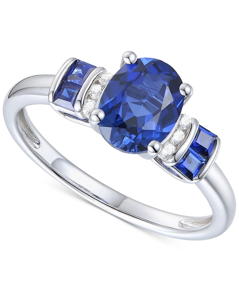 Amethyst (1-1/2 ct. t.w.) & Lab-Grown White Sapphire (1/20 Statement Ring 14k Gold-Plated Sterling Silver (Also Additional Gemstones)