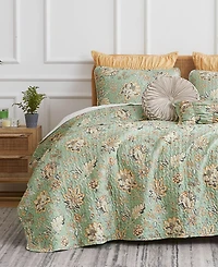 Southshore Fine Linens Jacobean Willow 7 Piece Quilt Set, Full/Queen