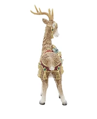 Fitz and Floyd Noel Holiday Standing Deer Candle Holder, 10.25-in