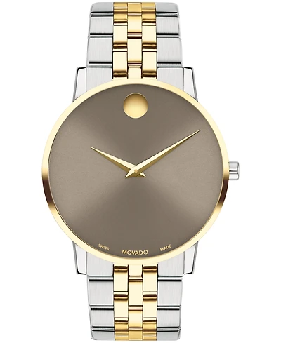 Movado Men's Museum Classic Swiss Quartz Two-Tone Stainless Steel Yellow Pvd Watch 40mm