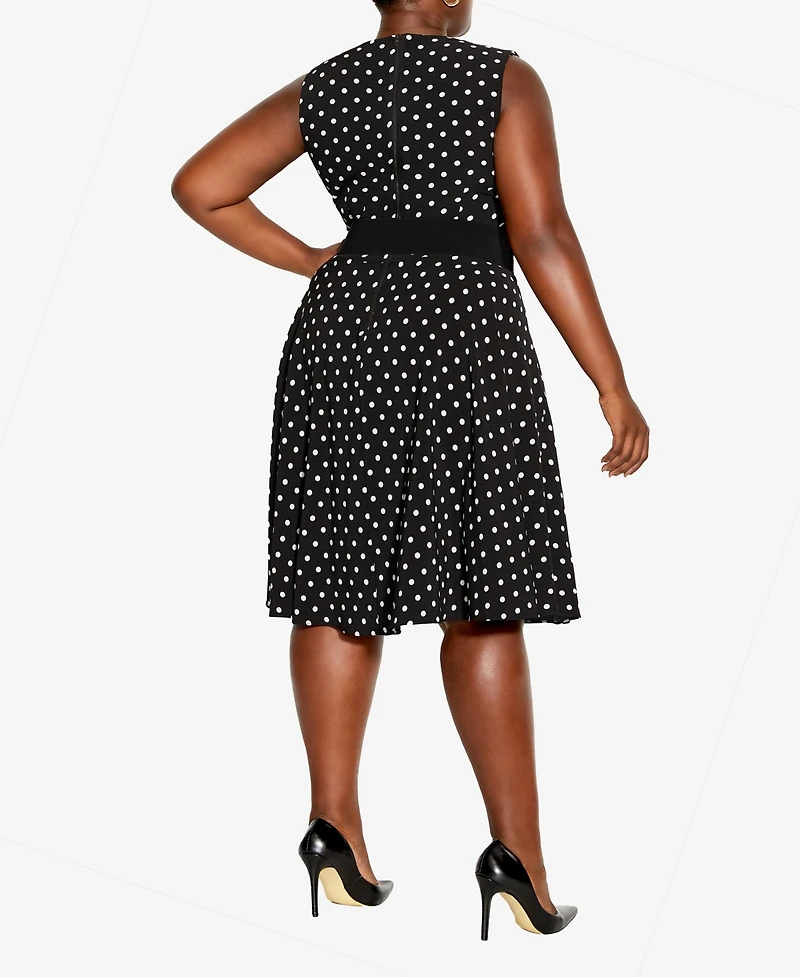 City Chic Plus Size Vintage Spot Mini Dress