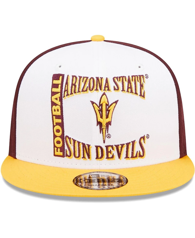 Men's New Era White, Maroon Arizona State Sun Devils Retro Sport 9FIFTY Snapback Hat