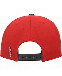 Men's Pro Standard Red, Black Miami Heat Heritage Leather Patch Snapback Hat