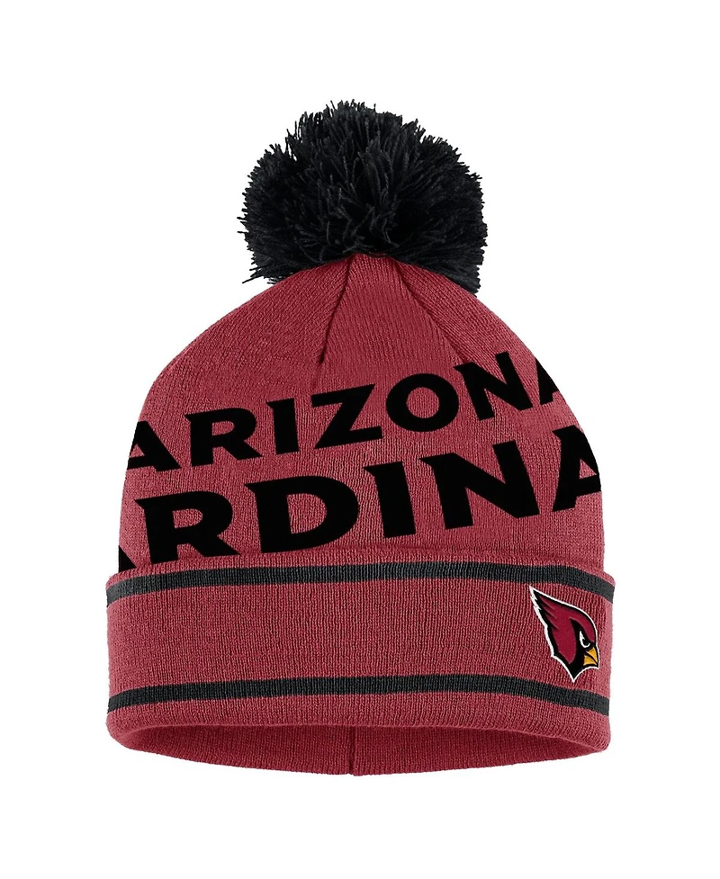 Women's Wear by Erin Andrews Cardinal Arizona Cardinals Double Jacquard Cuffed Knit Hat with Pom and Gloves Set