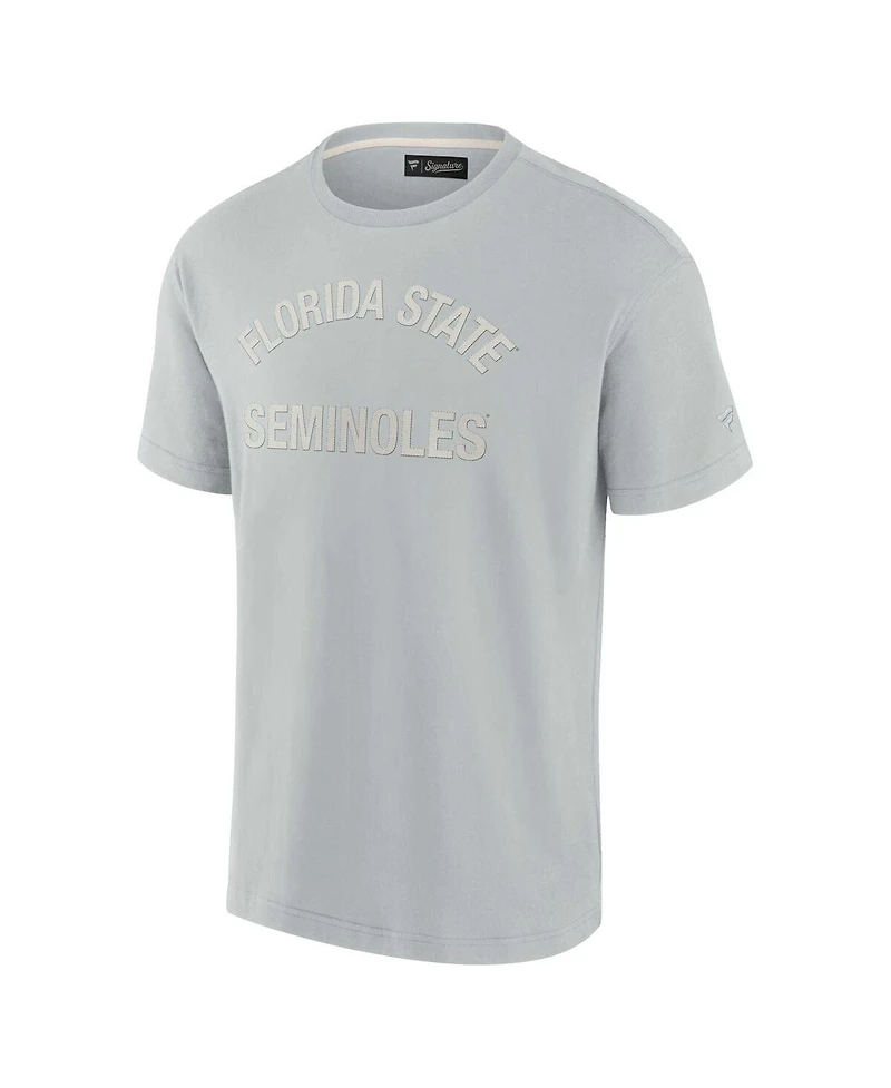 Men's and Women's Fanatics Signature Gray Florida State Seminoles Super Soft Short Sleeve T-shirt