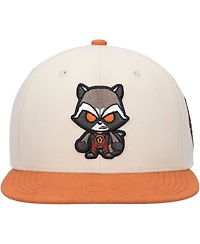 Big Boys and Girls Cream Guardians of the Galaxy Rocket Raccoon Character Snapback Hat