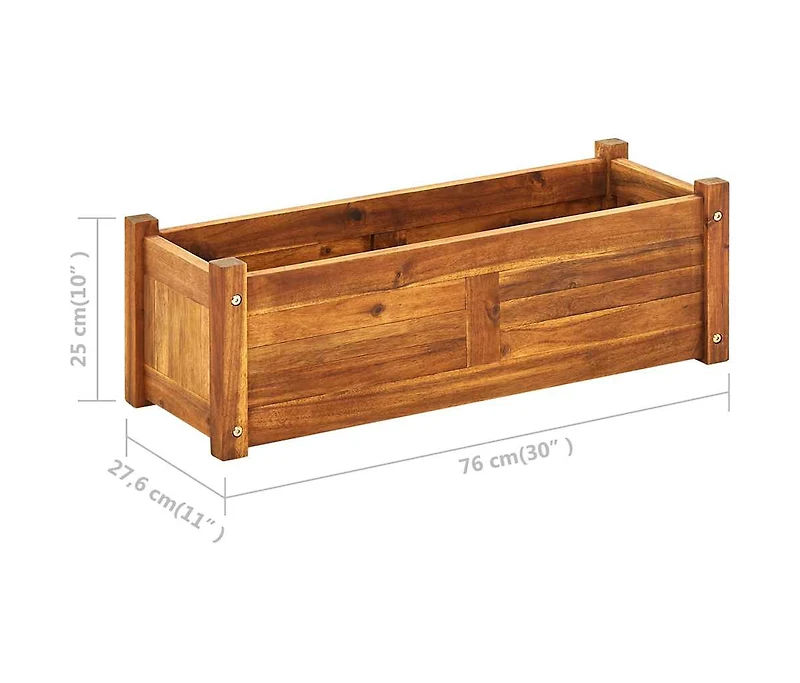Garden Raised Bed Acacia Wood 29.9"x10.9"x9.8"