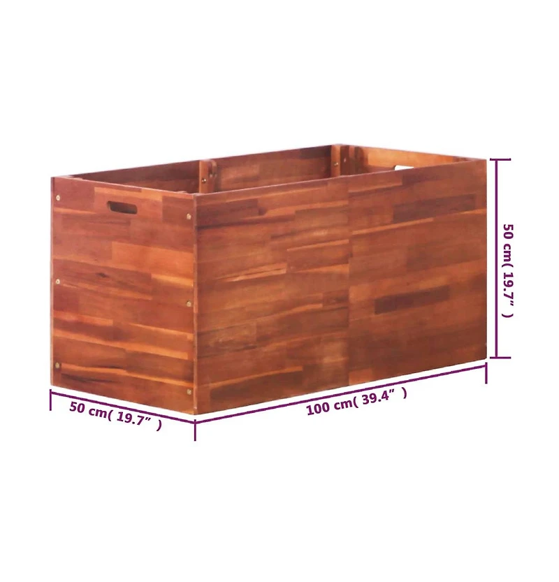 Garden Raised Bed Acacia Wood 39.4"x19.7"x19.7"