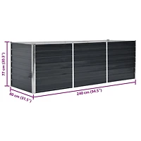 Garden Raised Bed Anthracite 94.5"x31.5"x30.3" Galvanized Steel