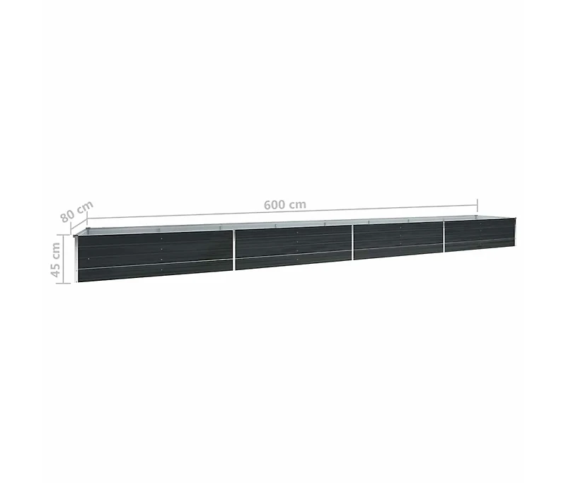 Garden Raised Bed Galvanized Steel 236.2"x31.5"x17.7" Anthracite