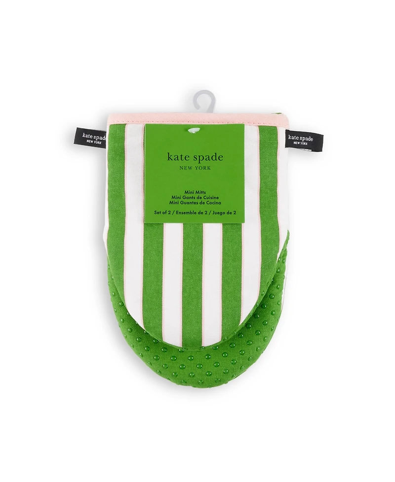kate spade new york Botanical Stripe Mini Oven Mitt 2-Pack Set, 5.5" x 8"