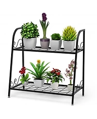 2-tier Patio Metal Plant Stand