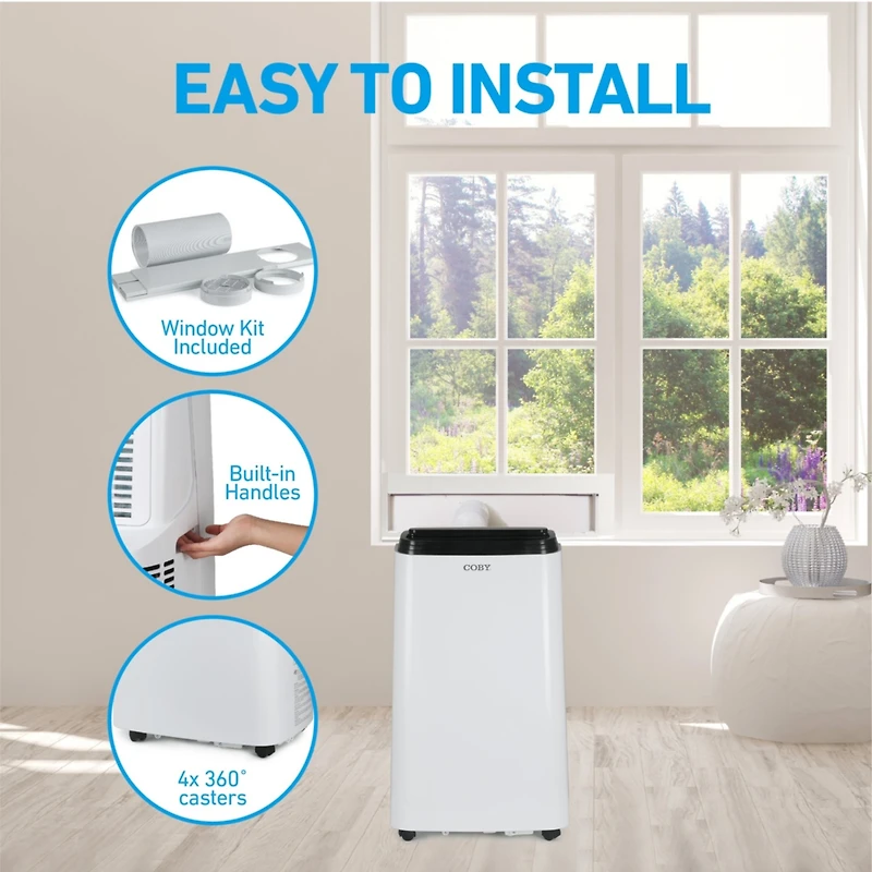 Coby Portable Air Conditioner 3-in-1 Ac Unit, Dehumidifier & Fan, Air Conditioner 12,000 Btu Portable Ac Unit