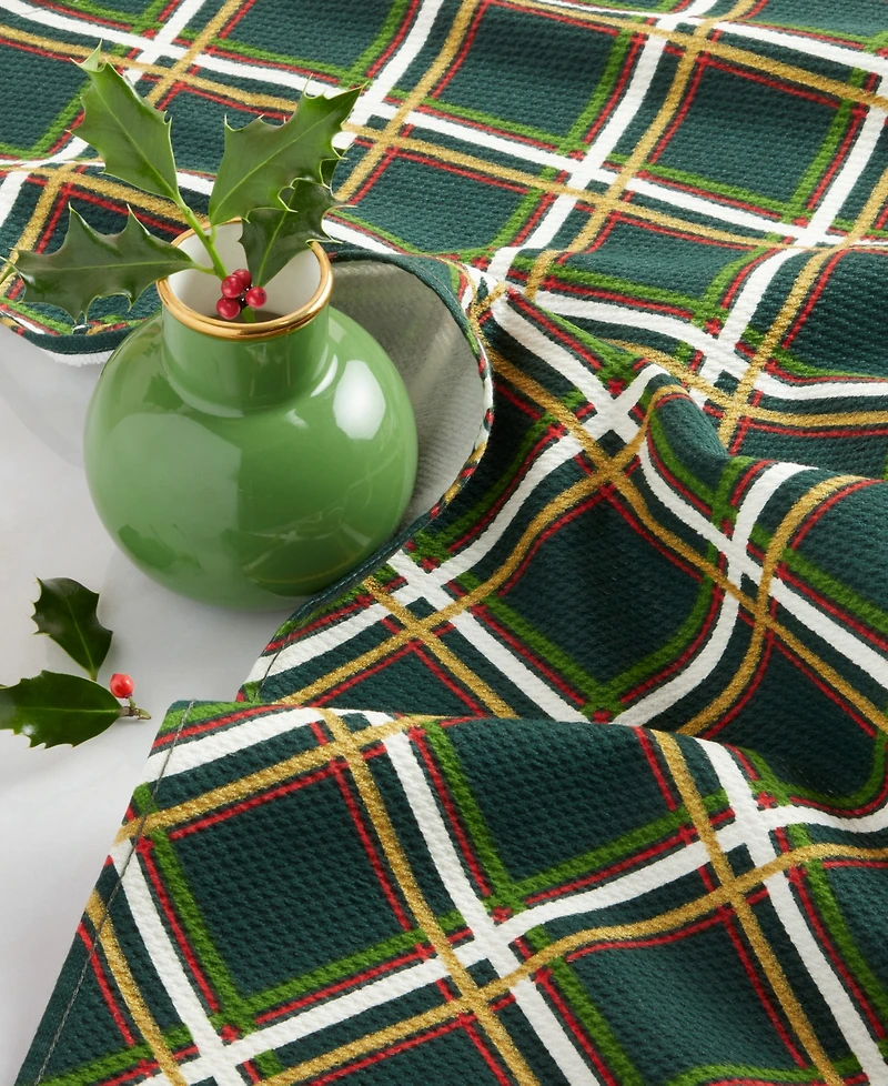 kate spade new york Holiday Confetti Acrobat Plaid Holiday Kitchen Towels 2-Pack Set, 17" x 28"