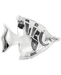 Mother of Pearl & Marcasite (1/2 ct. t.w.) Fish Pin in Sterling Silver