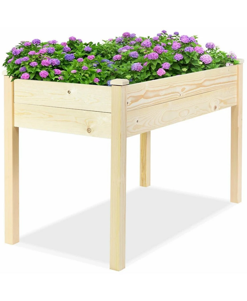 Wooden Raised Vegetable Garden Elevated Grow Vegetable Planter