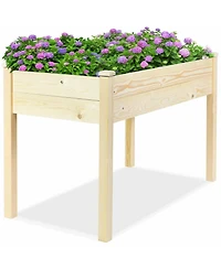 Wooden Raised Vegetable Garden Elevated Grow Vegetable Planter