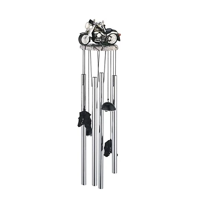 23" Long Round Top Black Motorcycle Wind Chime