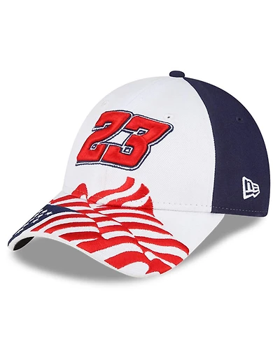 Men's New Era White, Blue Bubba Wallace 9FORTY Americana Snapback Adjustable Hat