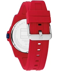 Tommy Hilfiger Men's Quartz Red Silicone Watch 44mm