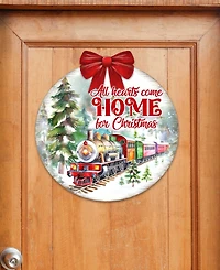 Designocracy All Hearts Come Home for Christmas Wooden Door Decor Welcome Sign G. DeBrekht