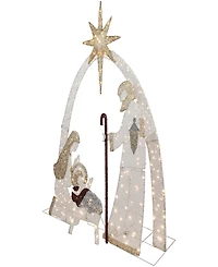 Northlight 6.75' Light Emitting Diode (Led) Lighted Holy Family Nativity Scene Outdoor Christmas Decoration