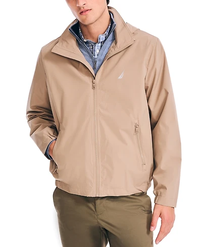 Nautica Men's Classic Rainbreaker Hooded Zip-Front Lightweight Jacket