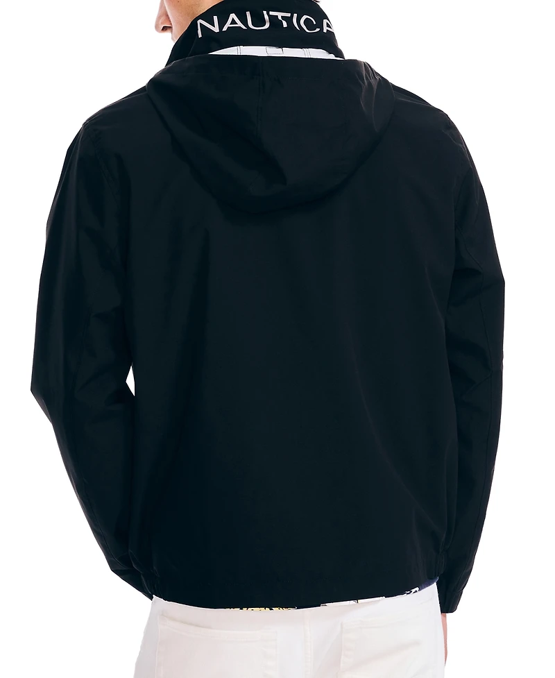 Nautica Men's Classic Rainbreaker Hooded Zip-Front Lightweight Jacket