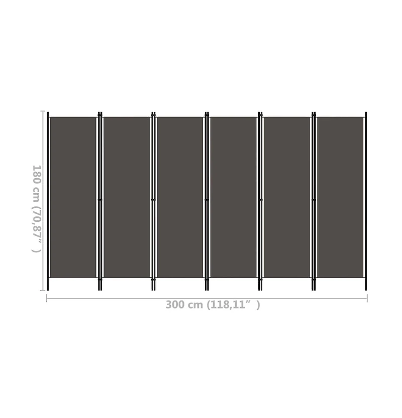 vidaXL 6-Panel Room Divider Anthracite 118.1"x70.9"