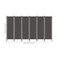 vidaXL 6-Panel Room Divider Anthracite 118.1"x70.9"