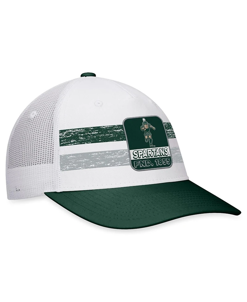 Men's Top of the World White, Green Michigan State Spartans Retro Fade Snapback Hat