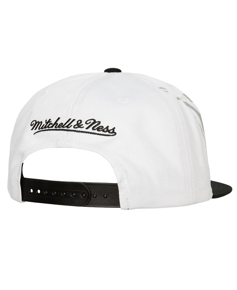 Men's Mitchell & Ness White Brooklyn Nets Hot Fire Snapback Hat