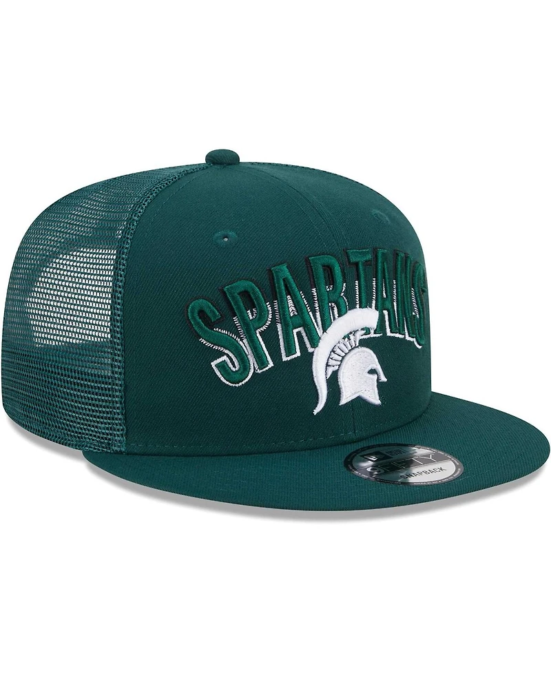 Men's New Era Green Michigan State Spartans Grade Trucker 9FIFTY Snapback Hat