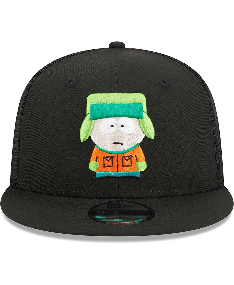 Men's New Era Black South Park Kyle Mesh Trucker 9FIFTY Snapback Hat