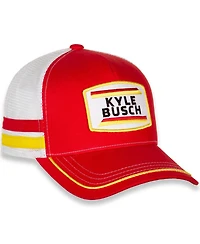 Men's Joe Gibbs Racing Team Collection Red, White Kyle Busch Retro Stripe Snapback Adjustable Hat