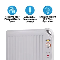 Newair Portable 400 Watt Under Desk Heater with Slim Fit Design and Silent, Energy Efficient Operation