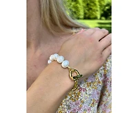 Rivka Friedman Natural Pearl Bead and Chain Toggle Bracelet