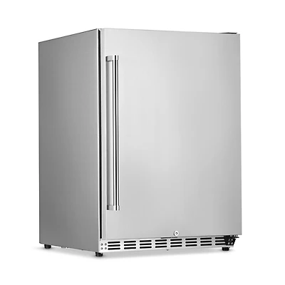 Newair 24" 5.3 Cu. Ft. Commercial Stainless Steel Built-in Beverage Refrigerator, Steel Interior, Weatherproof and Outdoor Rated
