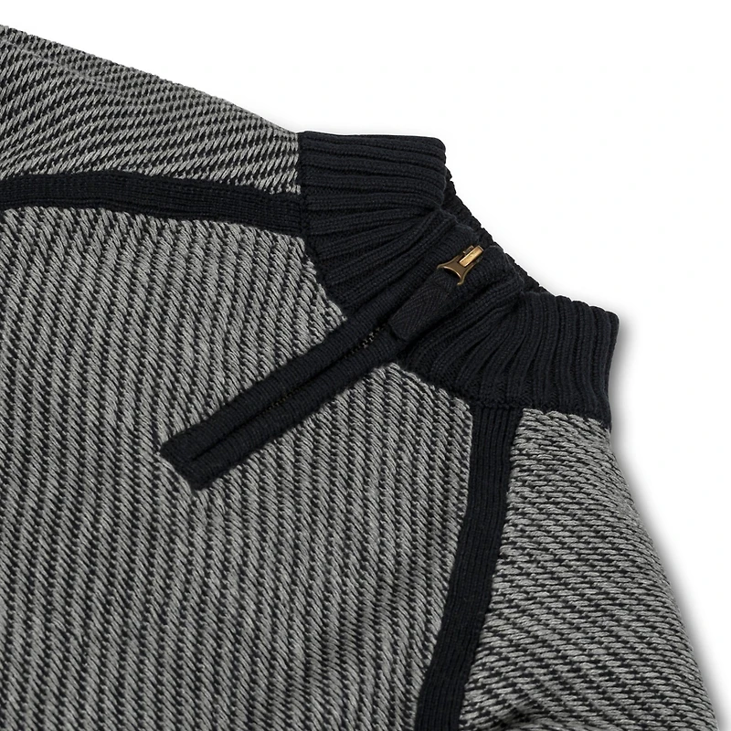 Hope & Henry Boys Organic Long Sleeve Half Zip Raglan Contrast Sweater