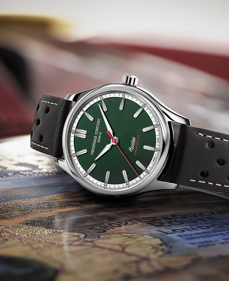 Frederique Constant Men's Swiss Automatic Vintage Rally Healy Cosc Brown Leather Strap Watch 40mm - Limited Edition Box Set